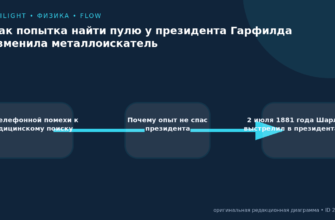 Схема к статье «Как попытка найти пулю у президента Гарфилда изменила металлоискатель»: От телефонной помехи к медицинскому поиску, Почему опыт не спас президента, 2 июля 1881 года Шарль Гито выстрелил в президента США…