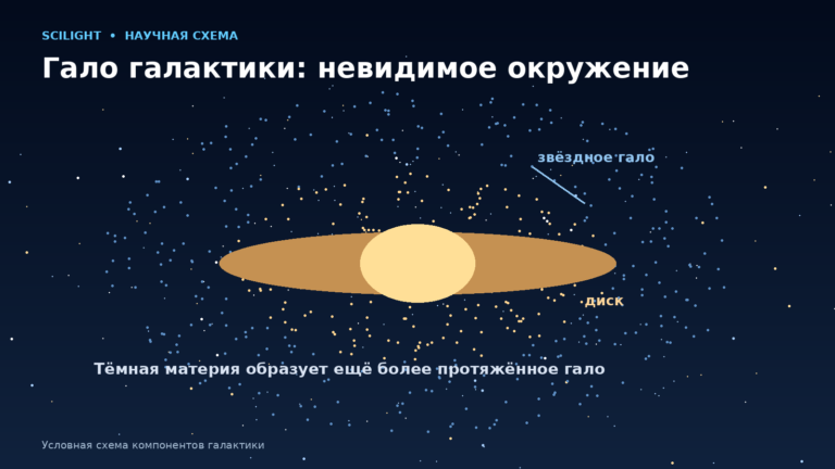 Схема диска Млечного Пути и окружающего его разреженного звёздного гало