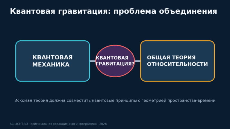 Схема связывает квантовую механику и общую теорию относительности с искомой квантовой гравитацией