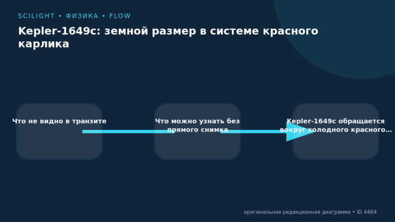 Схема к статье «Kepler-1649c: земной размер в системе красного карлика»: Что не видно в транзите, Что можно узнать без прямого снимка, Kepler-1649c обращается вокруг холодного красного…