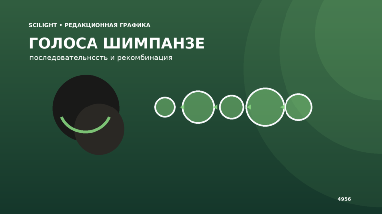 Схема последовательности разных вокальных сигналов шимпанзе