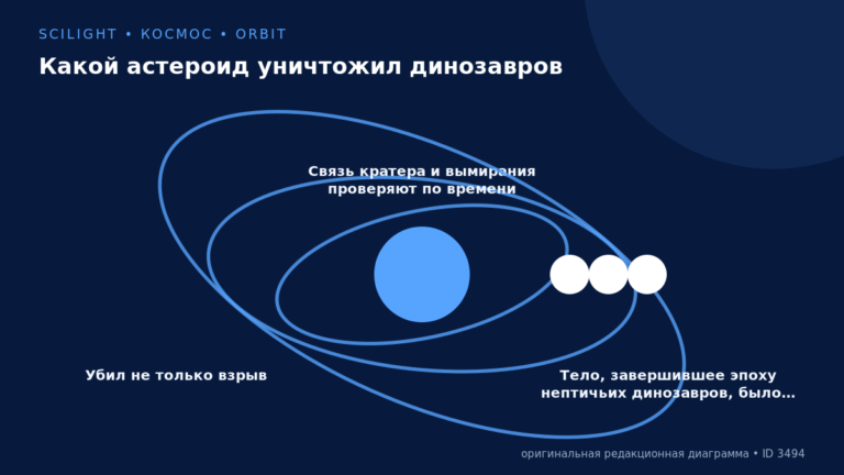 Схема к статье «Какой астероид уничтожил динозавров»: Убил не только взрыв, Связь кратера и вымирания проверяют по времени, Тело, завершившее эпоху нептичьих динозавров, было…