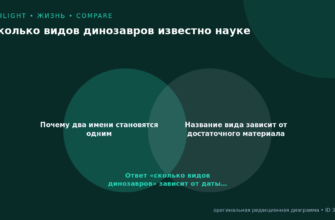 Схема к статье «Сколько видов динозавров известно науке»: Почему два имени становятся одним, Название вида зависит от достаточного материала, Ответ «сколько видов динозавров» зависит от даты…