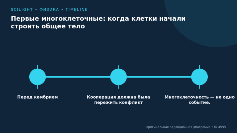 Схема к статье «Первые многоклеточные: когда клетки начали строить общее тело»: Перед кембрием, Кооперация должна была пережить конфликт, Многоклеточность — не одно событие.