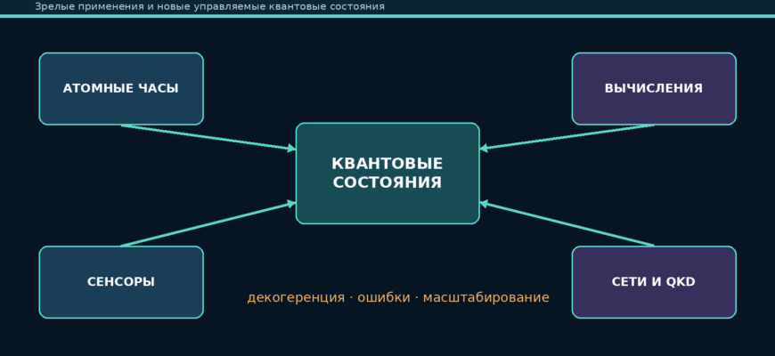 Карта квантовых технологий: часы, сенсоры, связь и вычисления
